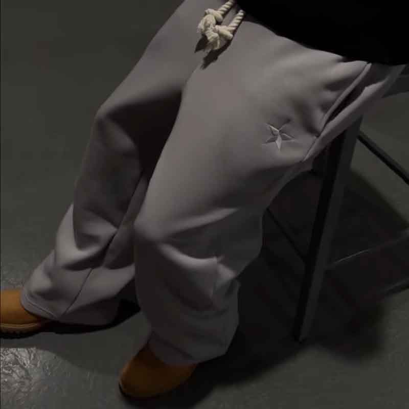 Men's Clothing Fashion Men's And Women's Same Style Trendy Brand Trousers Two Piece Trousers Loose Drawstring Trousers Embroidery