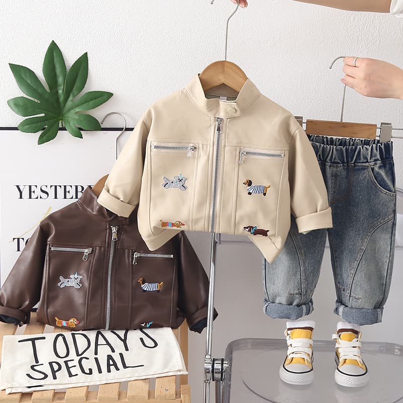 Bestseller Stylish Spring Outfit For Little Boys 2026 Spring-Autumn New Fashionable Children's Casual Jacket Cardigan Two-Piece Set ALYCExiyuebaobao