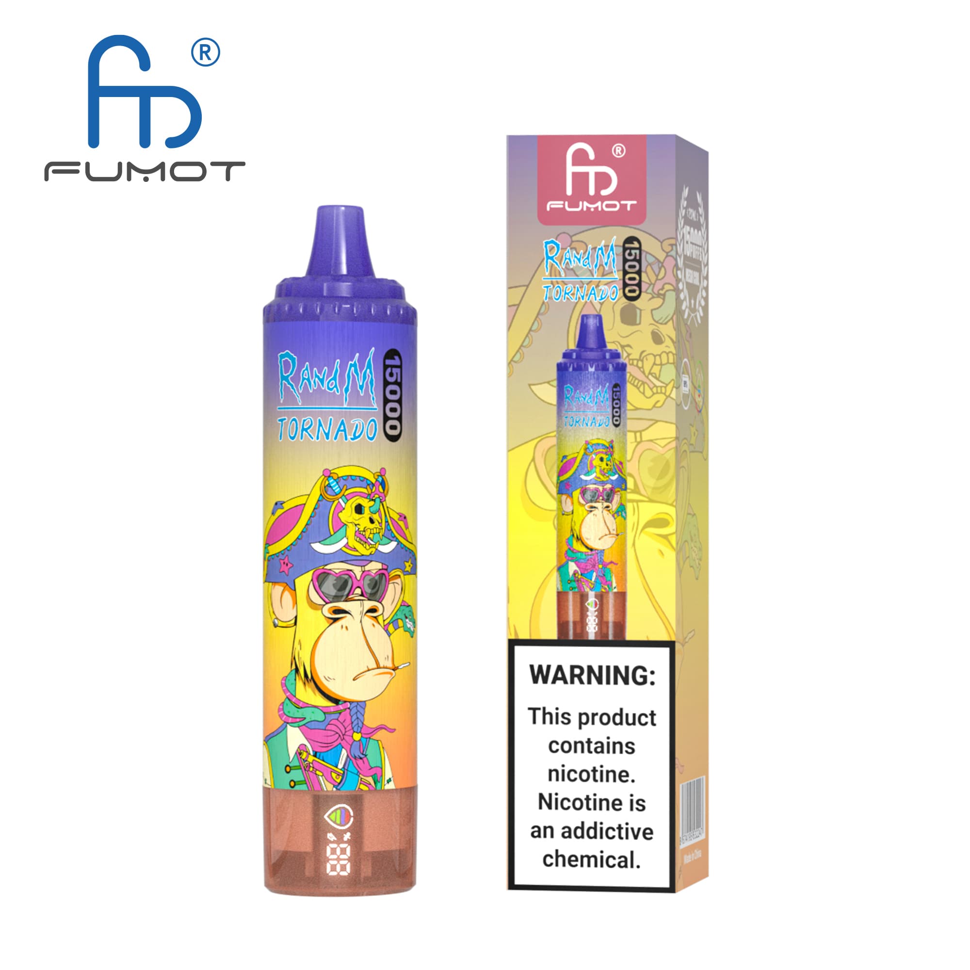 15PCS 15000 Puffs RANDM TORNADO Fraise Kiwi Saveur Fruitée Jetables Vape Cigarettes Électroniques Appareil Kit De Démarrage