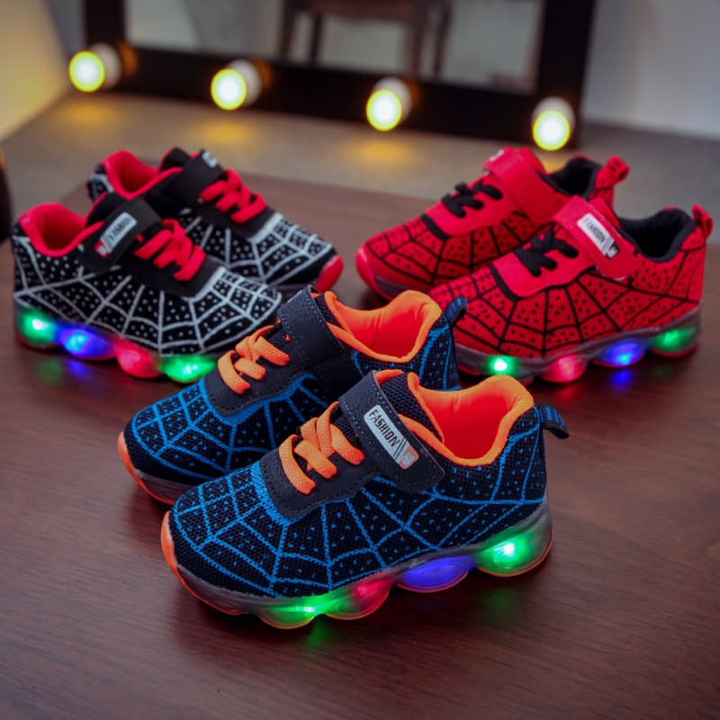 Spring And Autumn Children's Shoes Children's Light Shoes Running Shoes For Boys And Girls Baby Flashing Single Shoes Led Light Sneakers Net Surface