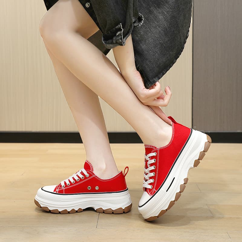 classic canvas shoes women's spring and summer tide new all match board shoes thick bottom increased students Korean version popular