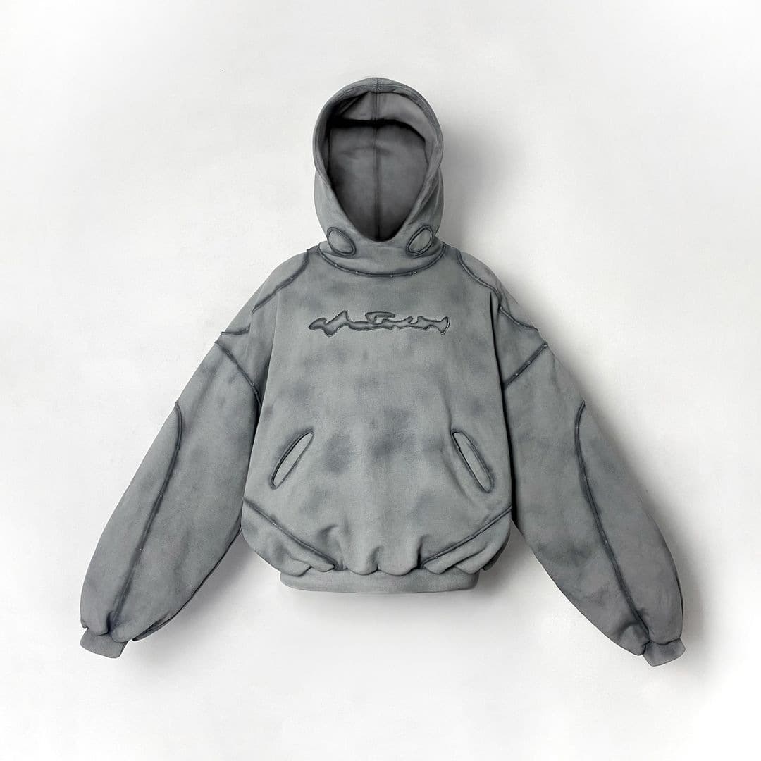Men's Clothing Hole Hollow Patchwork Retro Long Sleeved Hoodie Jacket Hip Hop High Street Sweater