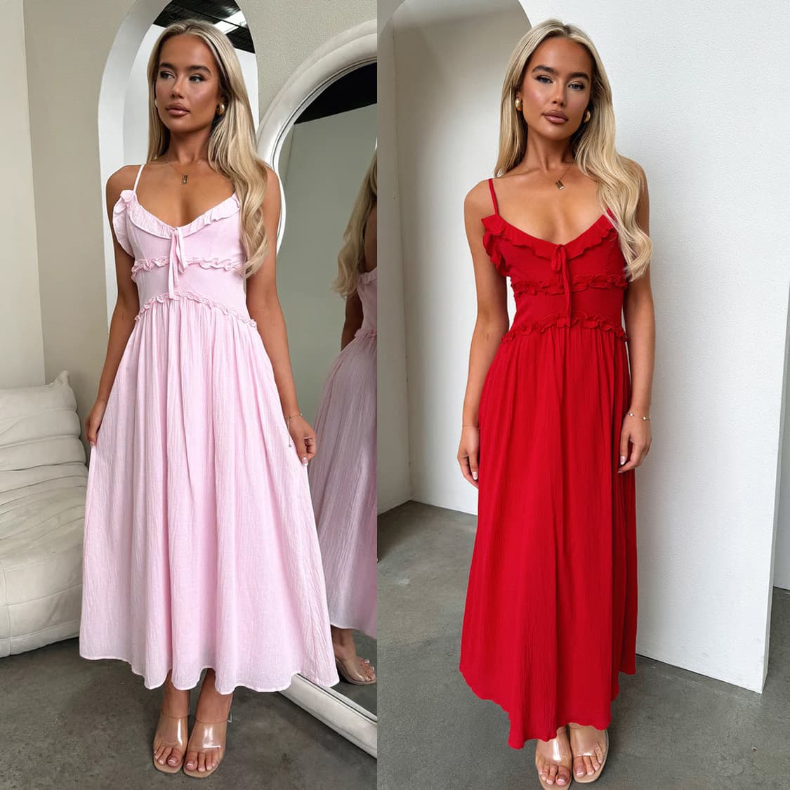 Women's Clothing Spring And Summer New Sling Ruffled Dress Ins Leisure Loose Vacation Dress Women