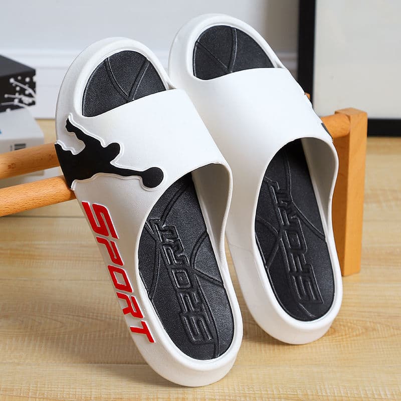 Men's Sports Slippers For Outdoor Use In Summer Thick Soled Ins Basketball Trendy Slippers Wear Resistant Outdoor Soft Soled Men's Beach Flip Flops