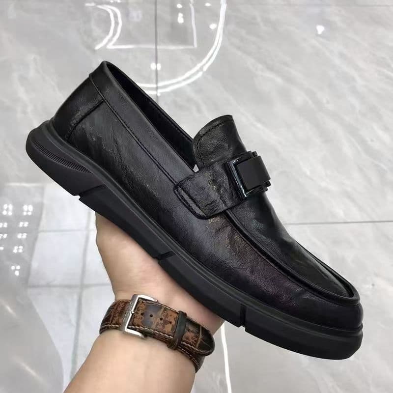 Casual Driving Business Breathable Soft Sole Loafers Leather Men's Slip-On Lazy Shoes