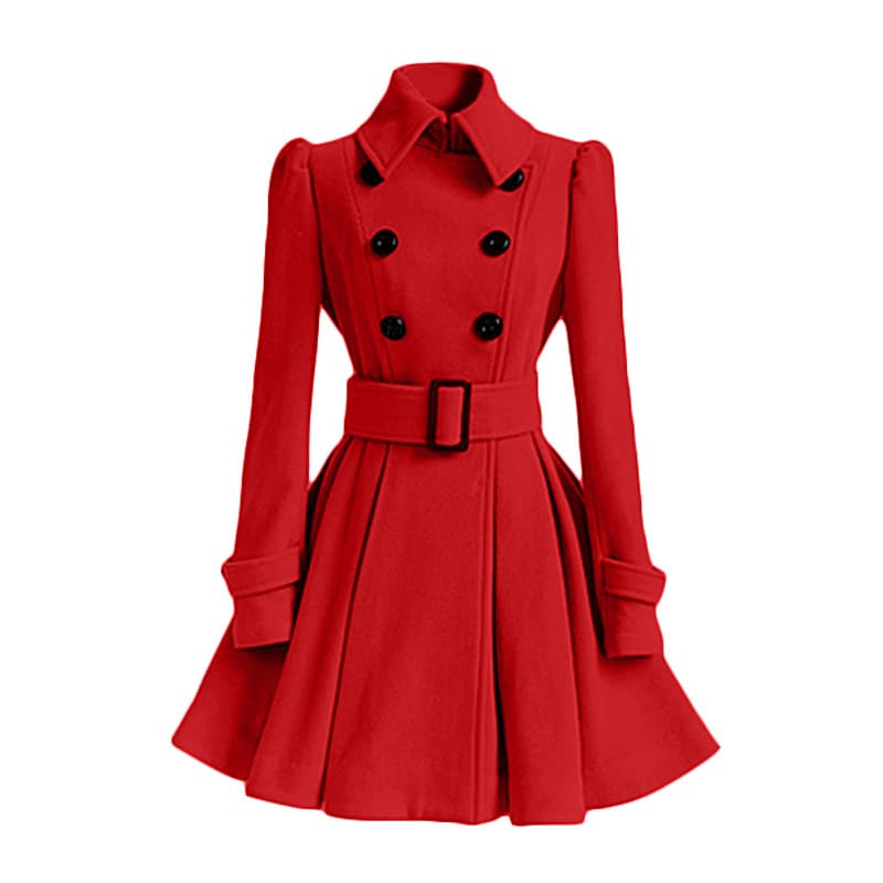 Women's Woolen Coat Belt Woolen Coat