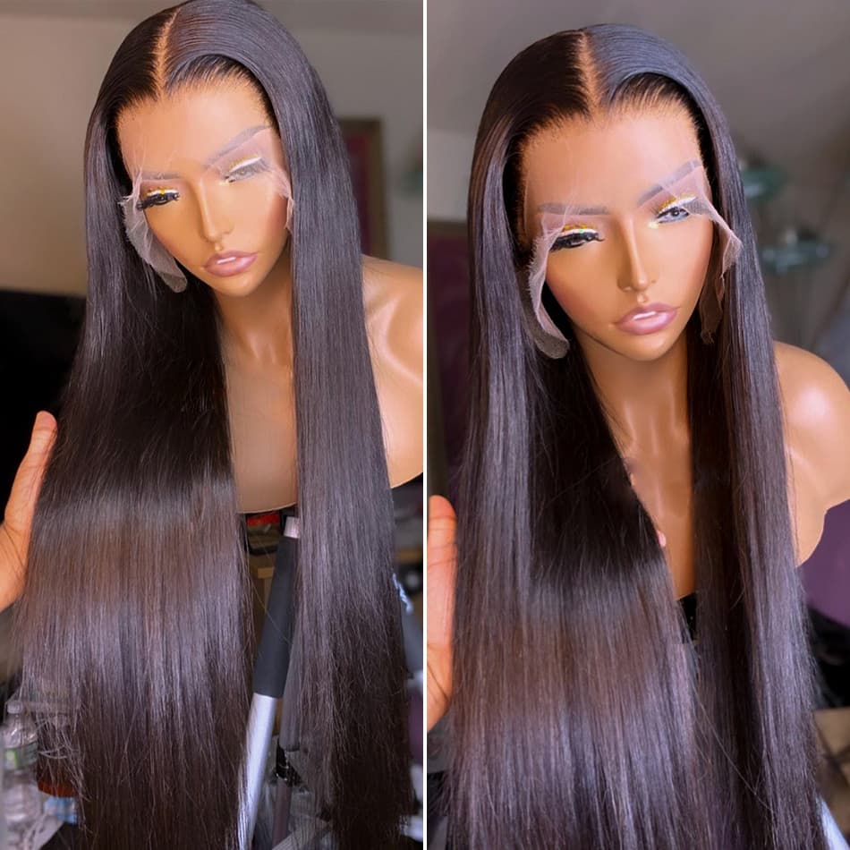 hot selling HD 13x4 Glulss Front Human Hair Wigs For Womn Pr Pluckd Straight 13x6 Transparnt Lac Frontal Wig On Claranc