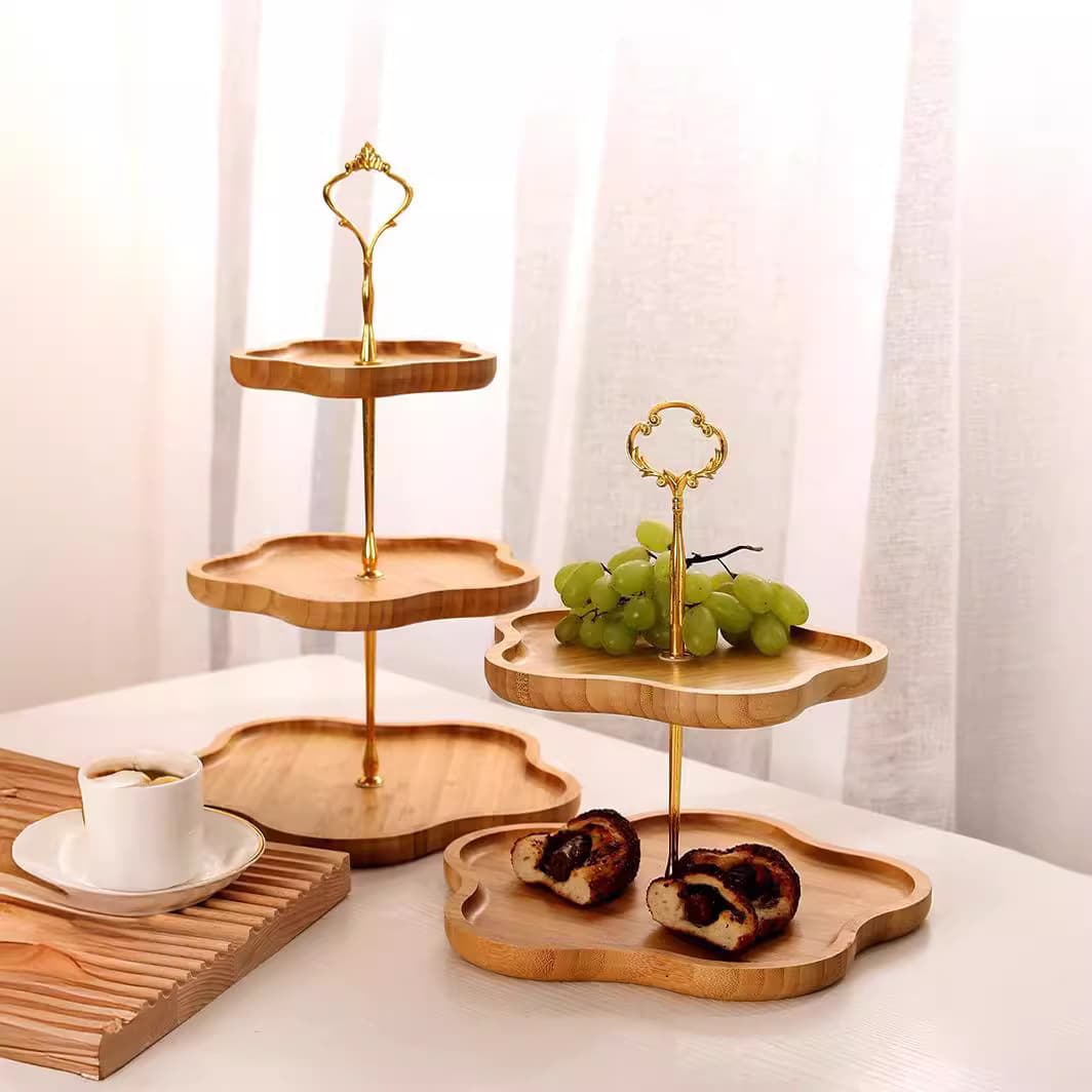 3-Tier Fruit Tray - Multi-Purpose Serving Platter For Snacks Nuts & Desserts Perfect For Afternoon Tea & Living Room Decor​​