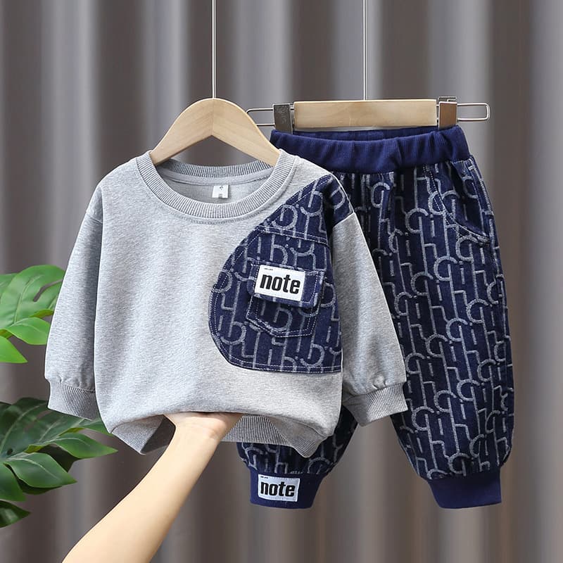Boys' Autumn Suit Children's Clothes Baby Casual Clothes Boys Handsome Two-piece Suit Trend