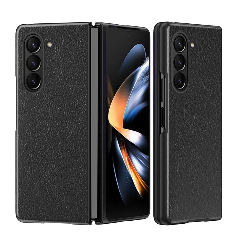 Luxury Leather Folding Cover For Samsung Galaxy Fold Z Fold5 Fold4 Fold3 Fold2 Flip3 Filp4 Flip5 W20 W21 W22 W23 Hard PC Frame Protection Case