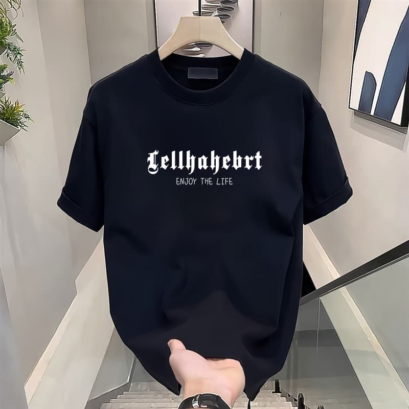 Men's clothing style handsome heavyweight pure cotton short-sleeved T-shirt youth men and women summer ins loose half-sleeved top