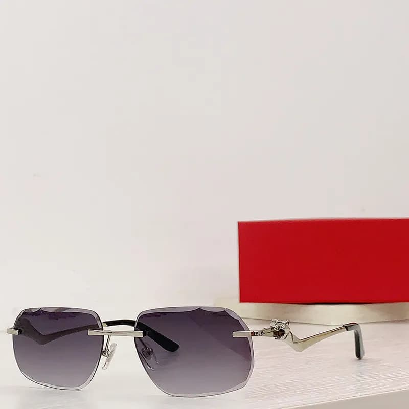 sunglasses men designer CT01200 Leopard Head Composite Metal Rimless Optical Frame Classic Rectangle Square gold