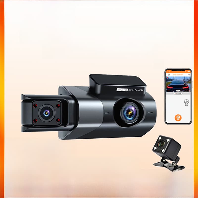 High-definition 1080P three-recording driving recorder multi-lens panoramic parking app interconnected monitoring vehicle camera