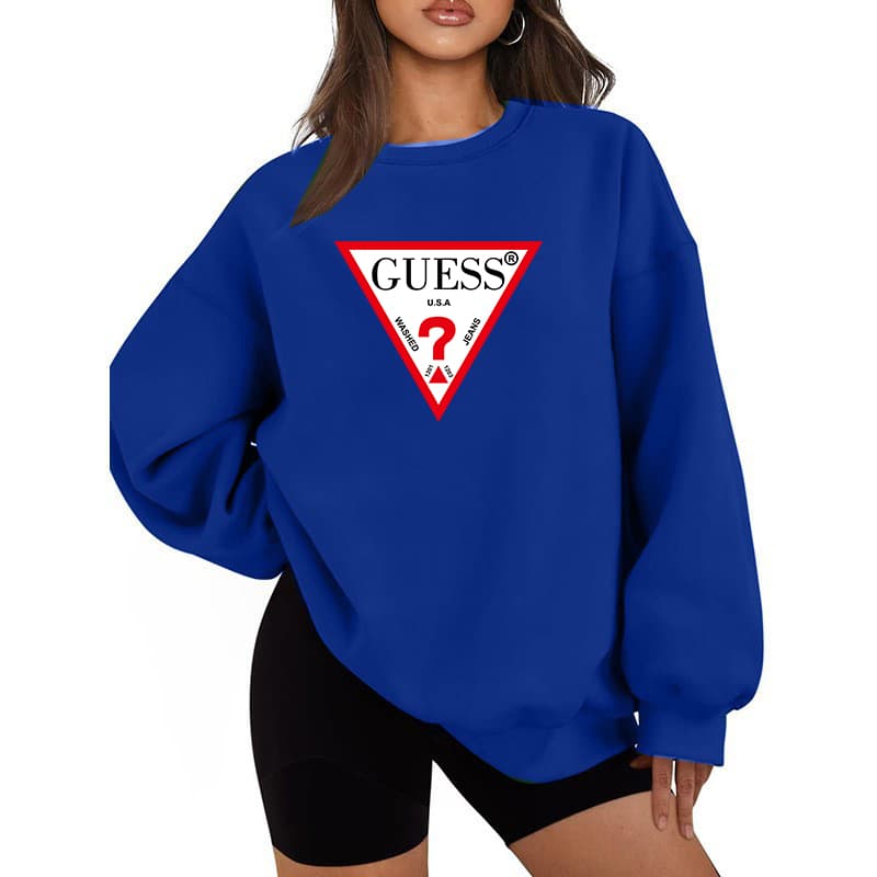 Sweat-shirt ample à col rond pour femme, imprimé de marque tendance printemps, automne et hiver