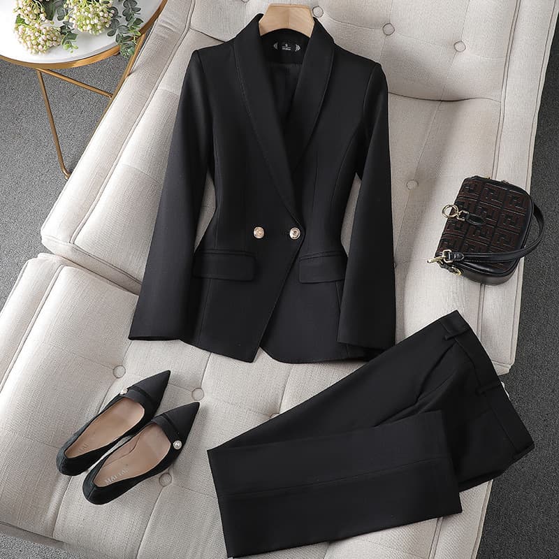 Women's Clothing Orange suit small high end professional temperament goddess suit formal wear