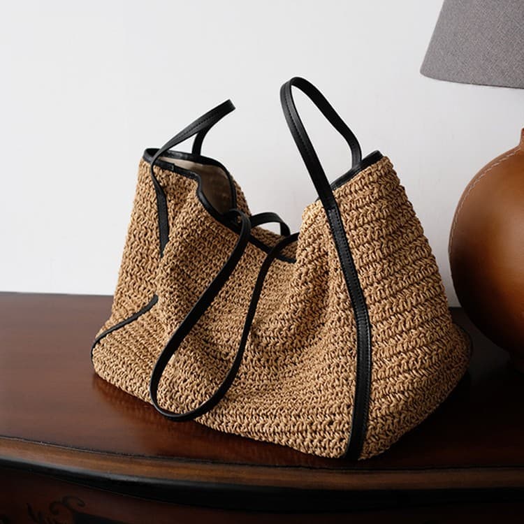 Large Capacity Premium Western Tote Lazy Raffia Straw Women's Bag