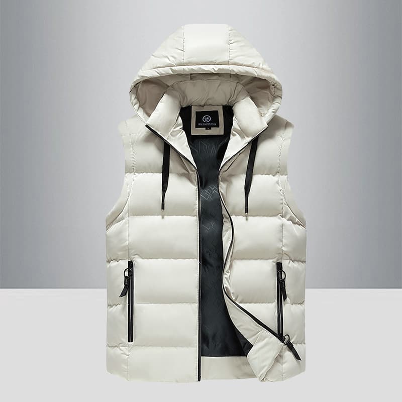 Men's Clothing jackets with padded vests for autumn and winter, thickened hooded vests, large size vests, personalized trendy zipper jackets