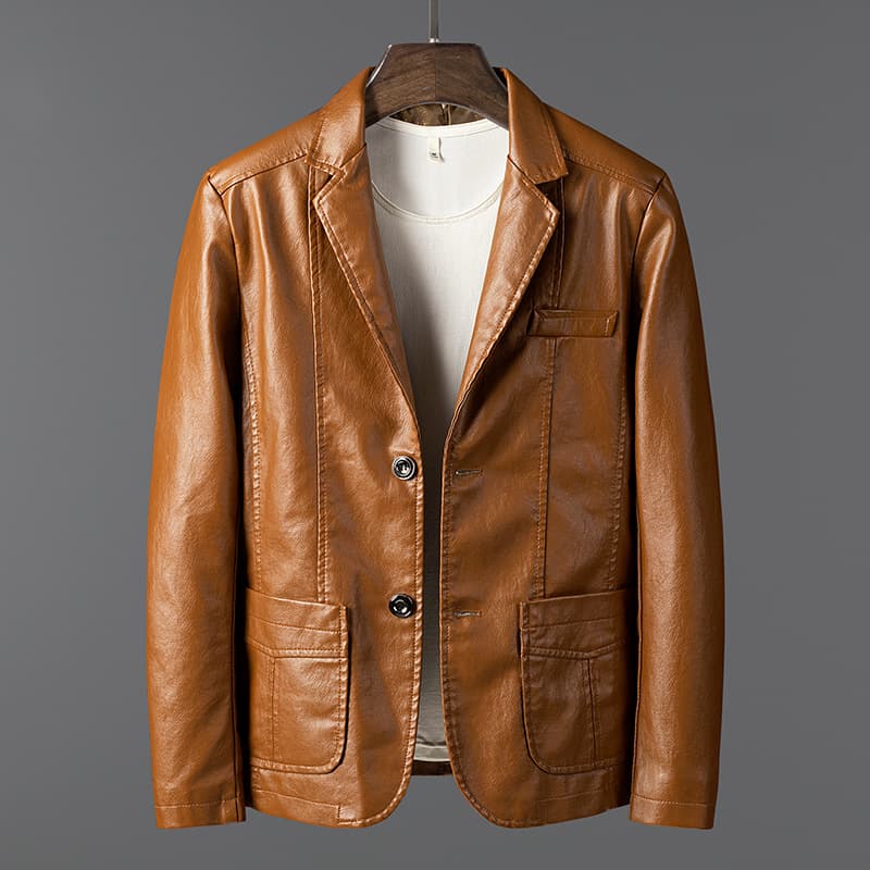 Men's Clothing leather jacket slim motorcycle leather suit PU leather jacket trendy casual men's business jacket