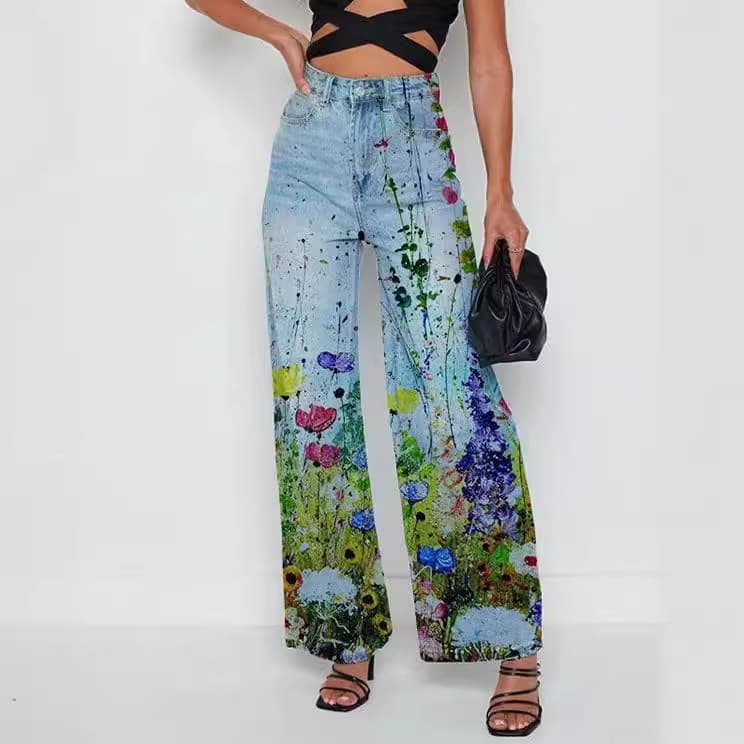 Women's Fashion Large Size Women's Casual Pants Thin Jeans