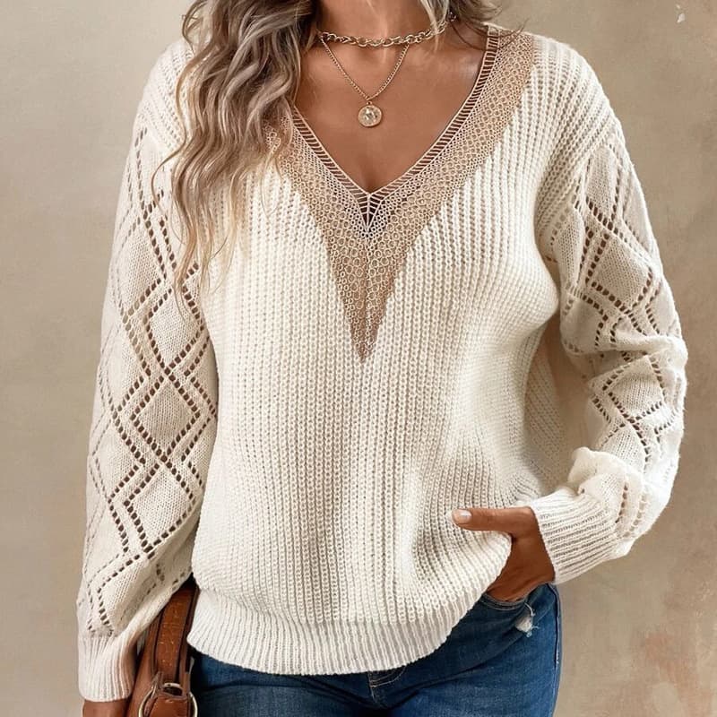 Women's Clothing V-neck Sweaters Loose Casual Pullover Women's Sweaters