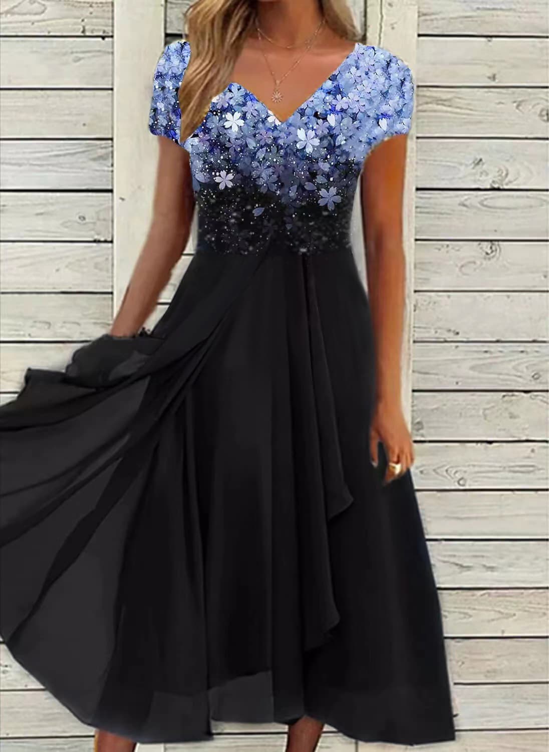 Summer New Urban Casual Fashion Women's Chiffon Stitching Dress Casual Women's Clothing Spring Autumn Dresses For Women