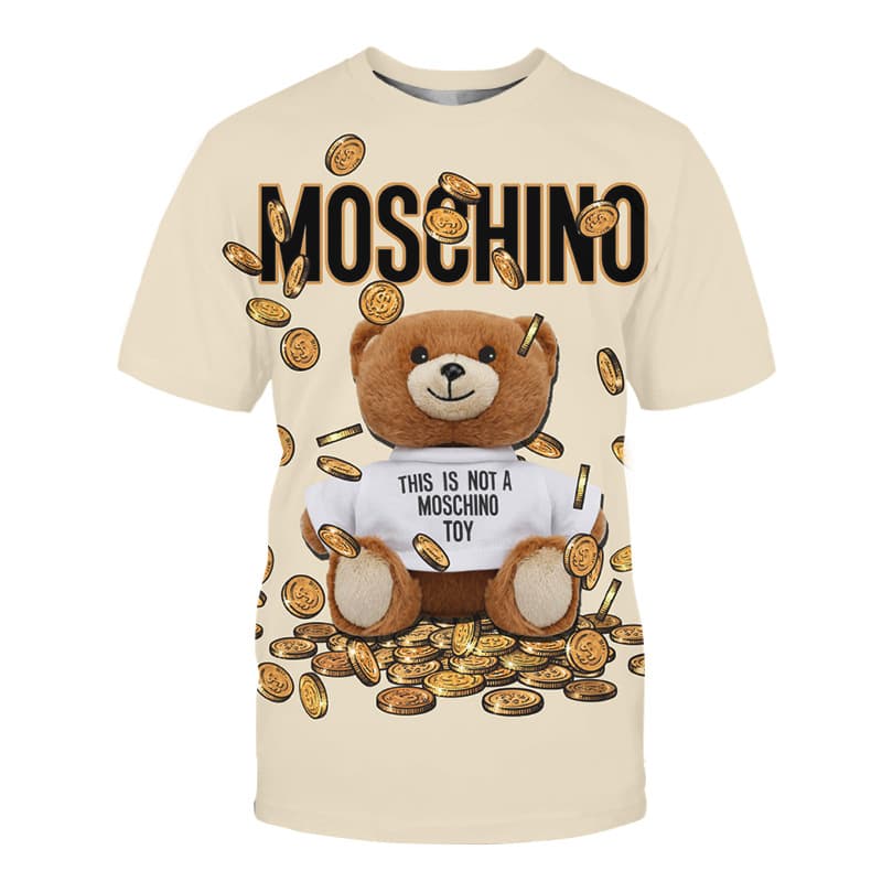 T-Shirt ample surdimensionné à imprimé de dessin animé ours pour femmes, nouvelle collection