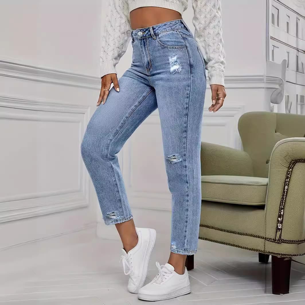 Women's Clothing Casual fashion ripped jeans