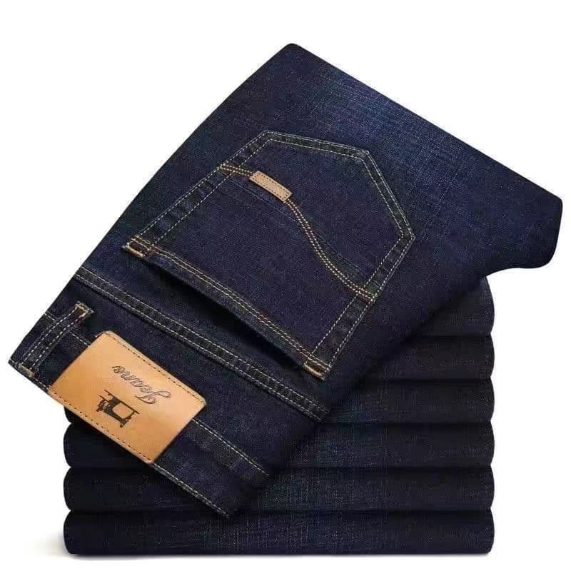 Men's Clothing Autumn and winter men's stretch velvet jeans straight leg casual versatile loose men's trousers mid rise wear resistant work trousers