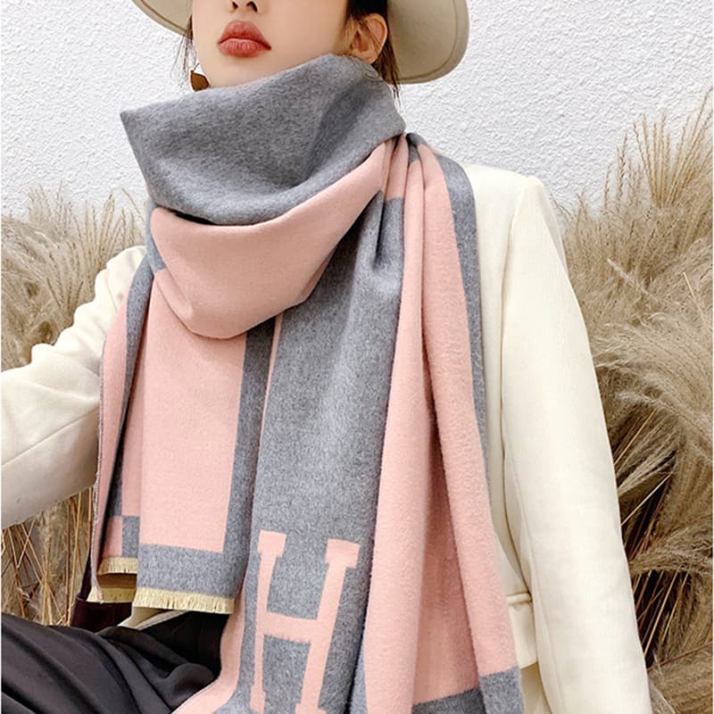 Écharpe pied-de-poule simple pour femme, nouvelle collection automne-hiver, légère et luxueuse, longue section, châle chaud en cachemire épais