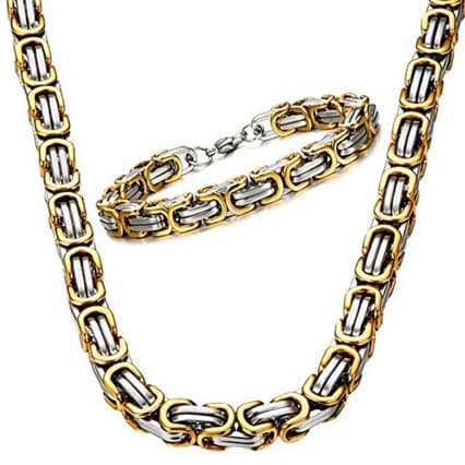 Hot Selling Gold Hip Hop Titanium Steel Cuban Bibi Neck Necklace Sweater Chain Male