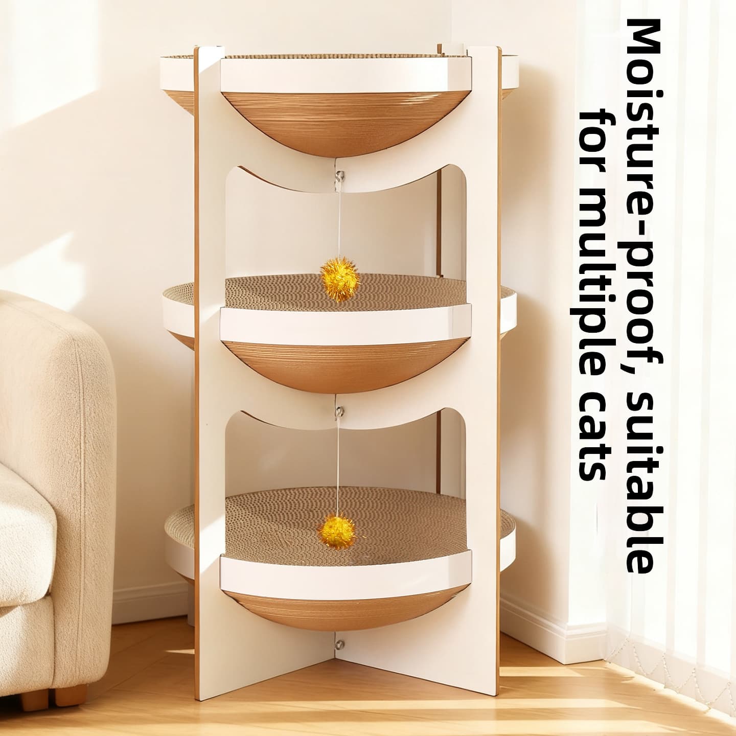 Double Layer Corrugated Cardboard Cat Scratching Post Wear Resistant Lint Free Cat Bed Claw Grinding Supplies for Cats