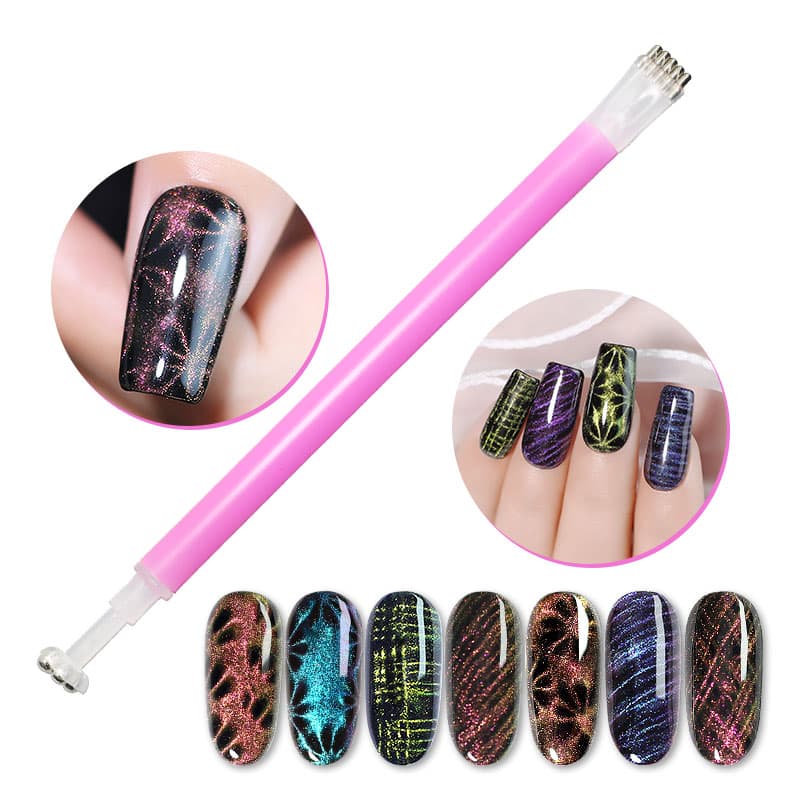 Cat Eyes Magnet Strong Effect Magetic Stick Board for 9D Cat Eyes 3D Line Strip Effect Multi-function Magnet Pen for Nail Gel