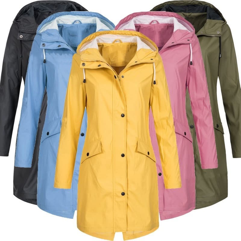 Women's Waterproof Windbreaker Jacket, Lightweight Hooded Raincoat For Hiking, Outdoor Activities, And Daily Wear