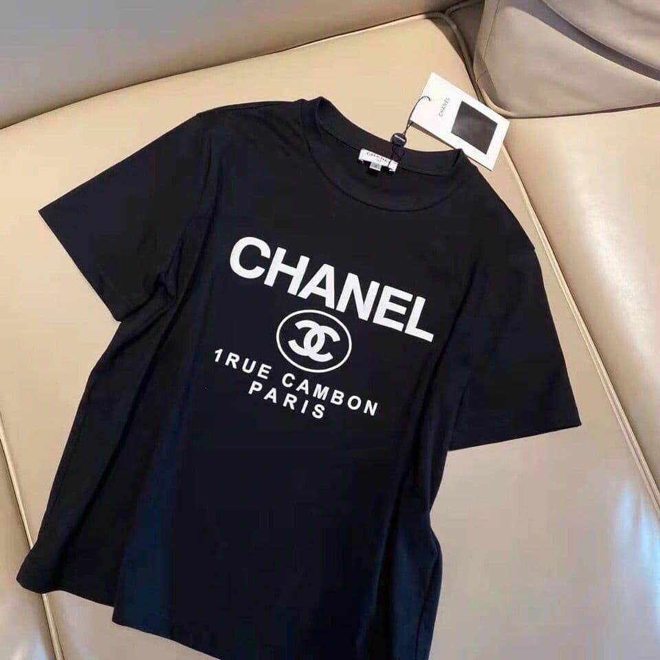 Printemps Été Nouveau Xiaoxiangjia Double C-Letter Pur Coton T-shirt Pour Hommes Et Femmes Marque De Mode Lâche Décontracté