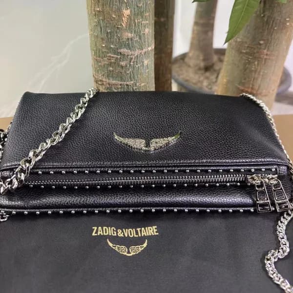 Sac à main de créateur de mode pour femme Zadig Voltaire, sac à bandoulière vintage à rivets, sac à main en cuir véritable