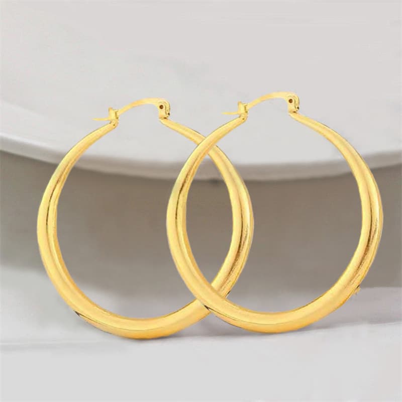 Longrui Exaggerated Earrings Fashion Simple Gold Earrings Large Round Earrings Exquisite Glossy Earrings Earrings