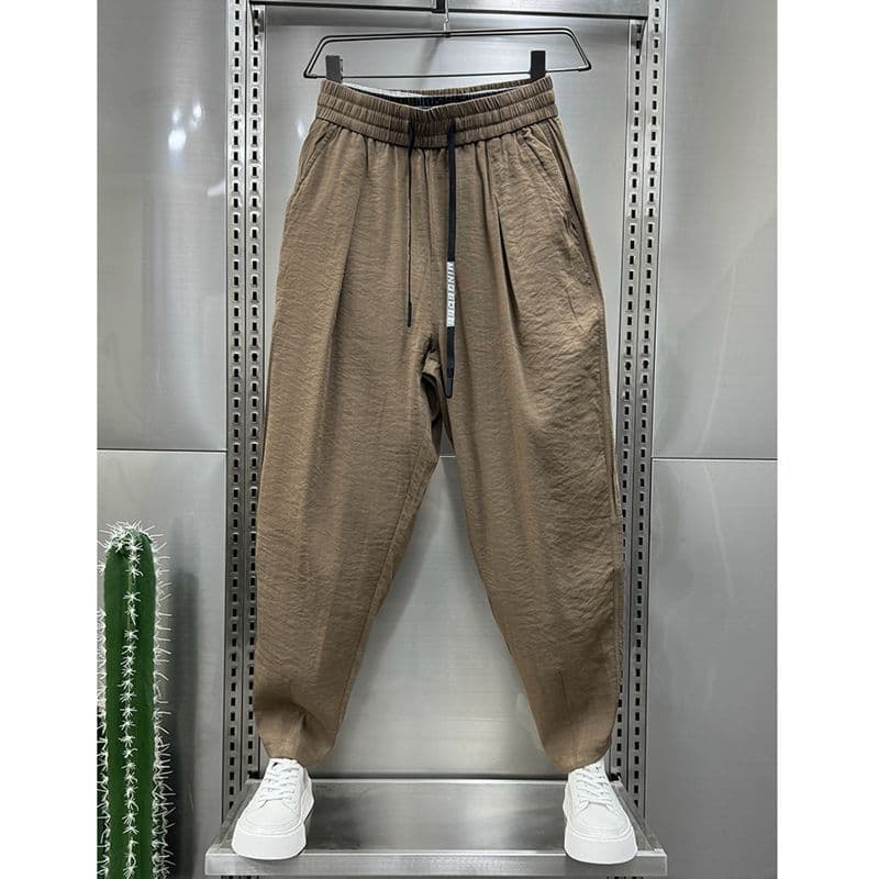 Men's Clothing 2024 new straight casual pants men's sports pants drop-feeling mopping pants brand elastic breathable harem pants