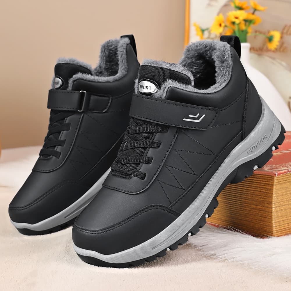 Men's Winter Cotton Shoes Plus Velvet Warm Outdoor Large Size Casual Velcro Walking Shoes Middle Aged And Elderly Men And Women Snow Boots