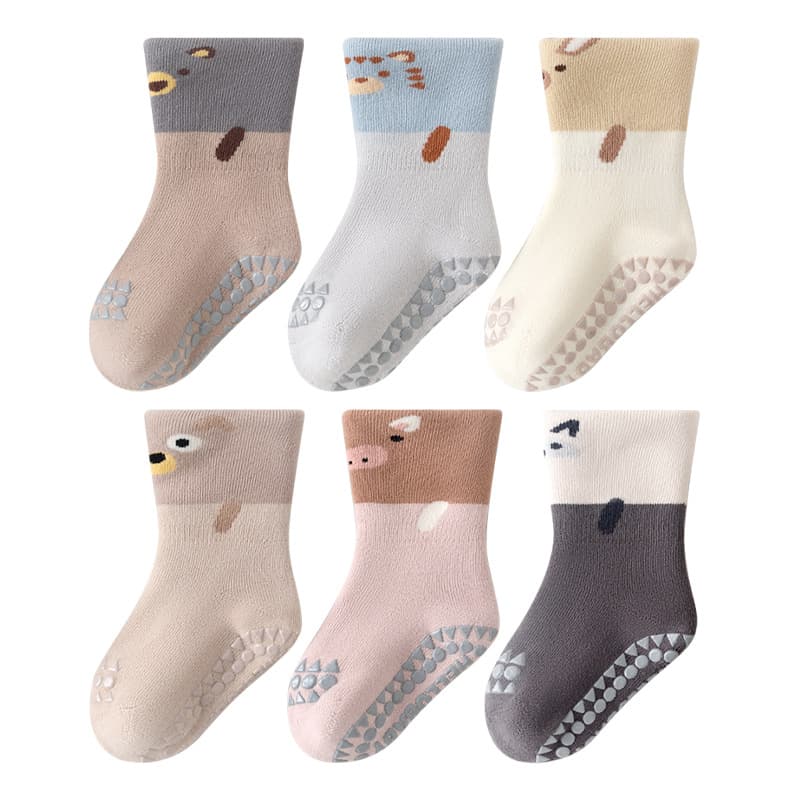 Kids'socks Children's floor socks winter new thickened wool circle warm newborn boys and girls