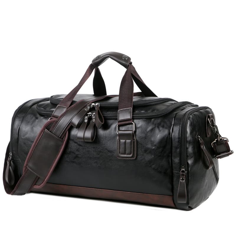 PU Leather Large Capacity Travel Bag Men's Business Travel Luggage Travel Backpack Korean Hand-held Shoulder Luggage Bag