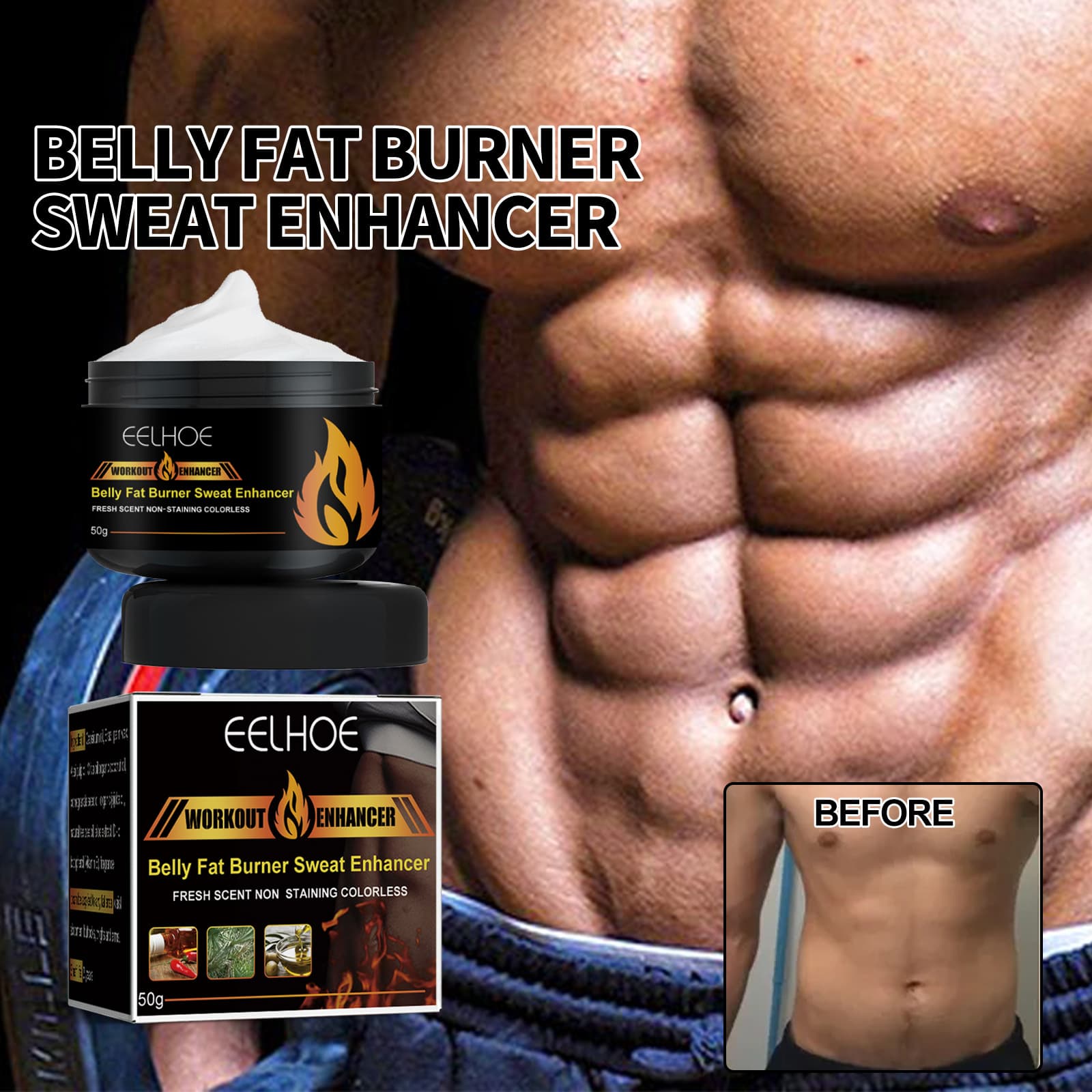 EELHOE Fitness Exercise Shaping Abdominal Strengthening Cream for Male and Female Chest Muscle Vest Line Massage
