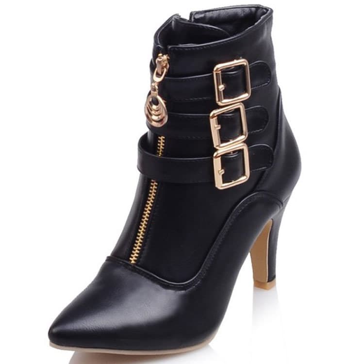 Women's Shoes Belt buckle boots large size short boots 40 45 pointed toe Roman boots