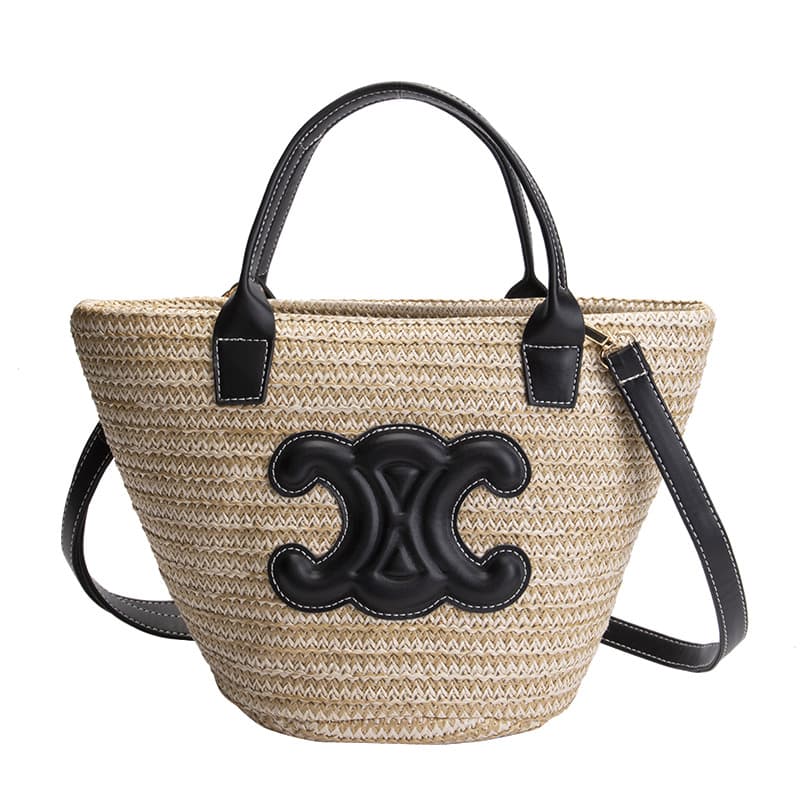 Sac panier à légumes tissé tendance, sac seau en paille Arc de Triomphe, sac à main à bandoulière, nouvelle collection automne