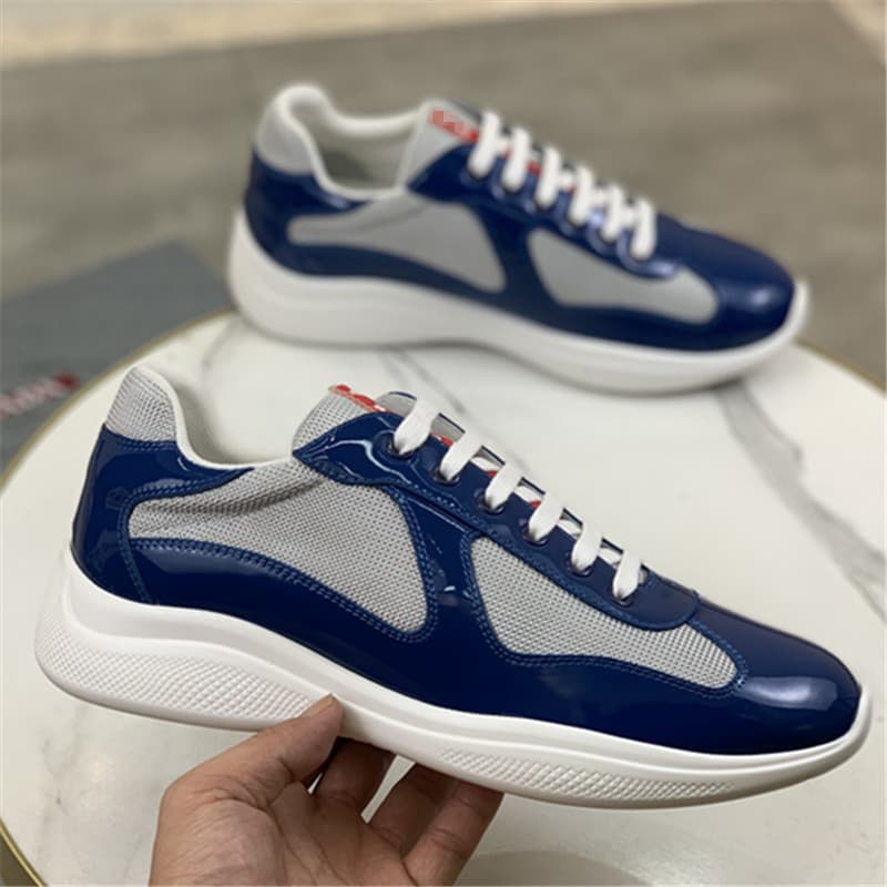 Chaussures d'été P Brand en stock, bleues, plates, décontractées, en cuir naturel véritable, à bout rond, tendance et polyvalentes, taille 8.