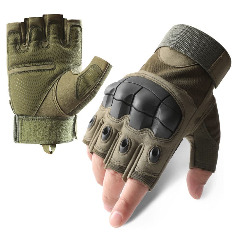 Half Finger Outdoor Gloves For Men & Women, Military Training, Cycling, Sports - Anti-Slip Grip, Durable Synthetic Leather, Lightweight & Breathable
