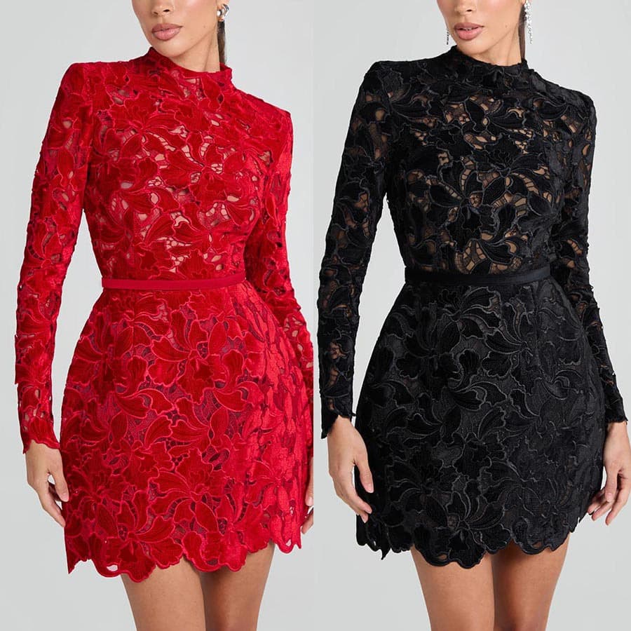 Women's Clothing Autumn And Winter Long Sleeved Zipper Dress Casual Fashion Party Dress