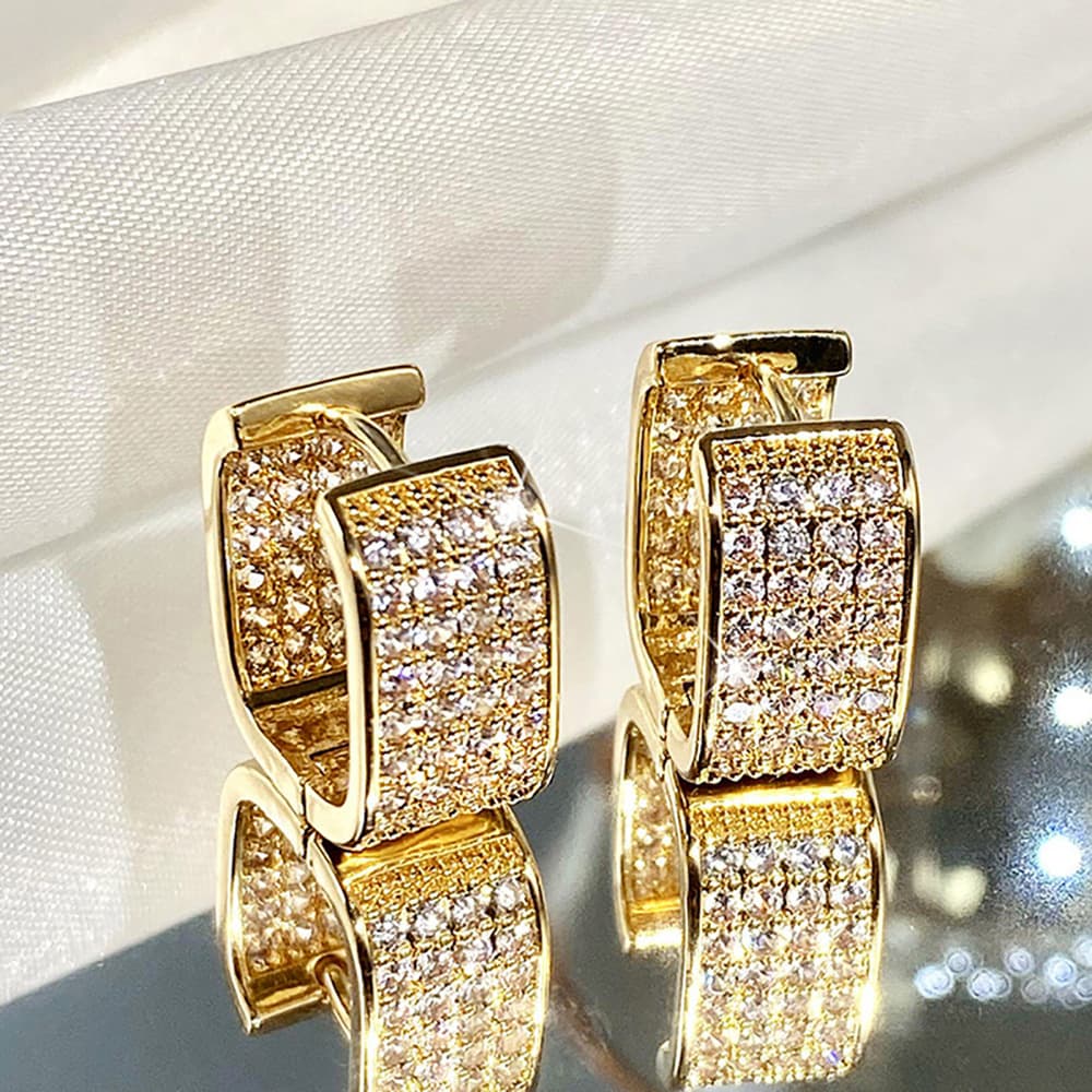 Earrings Light Luxury Micro Painted Zircon Earrings, Fashionable Earrings For Young Women.
