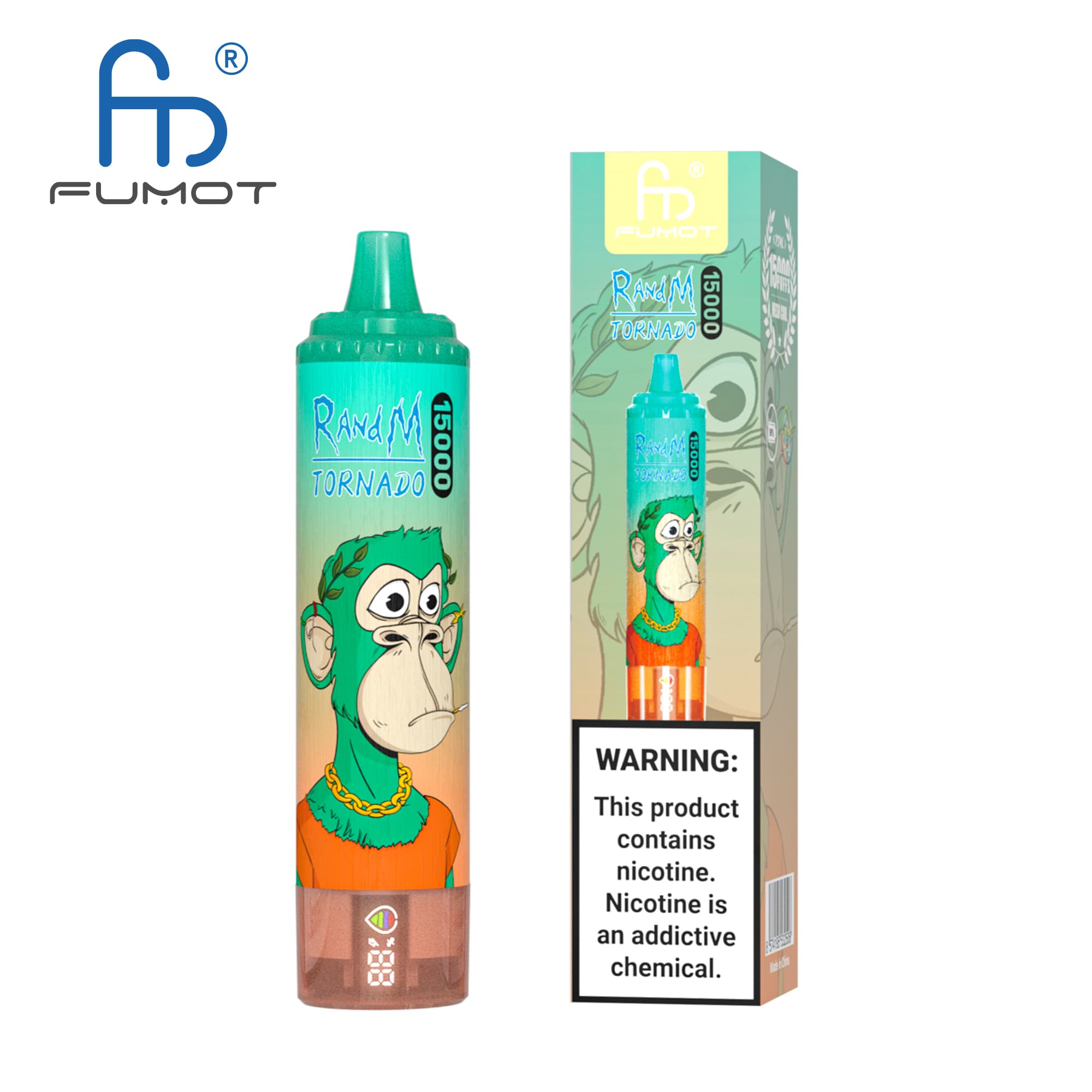 15PCS 15000 Puffs RANDM TORNADO Fraise Kiwi Saveur Fruitée Jetables Vape Cigarettes Électroniques Appareil Kit De Démarrage