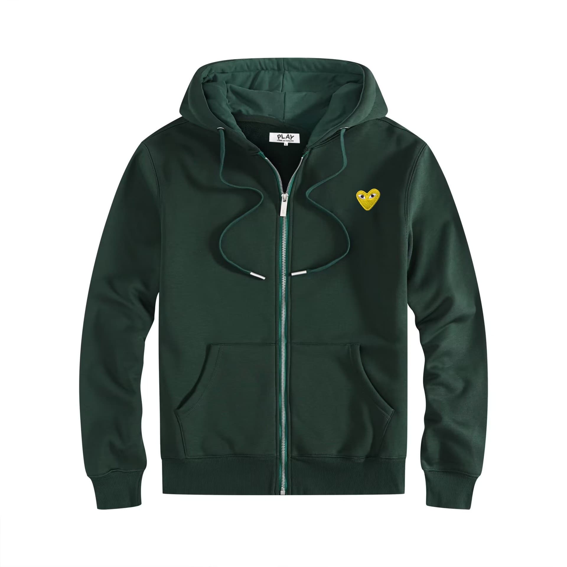 Sweat-shirt à capuche doublé polaire PLAY avec fermeture éclair et cœur brodé, ample, grande taille, unisexe, pour couple