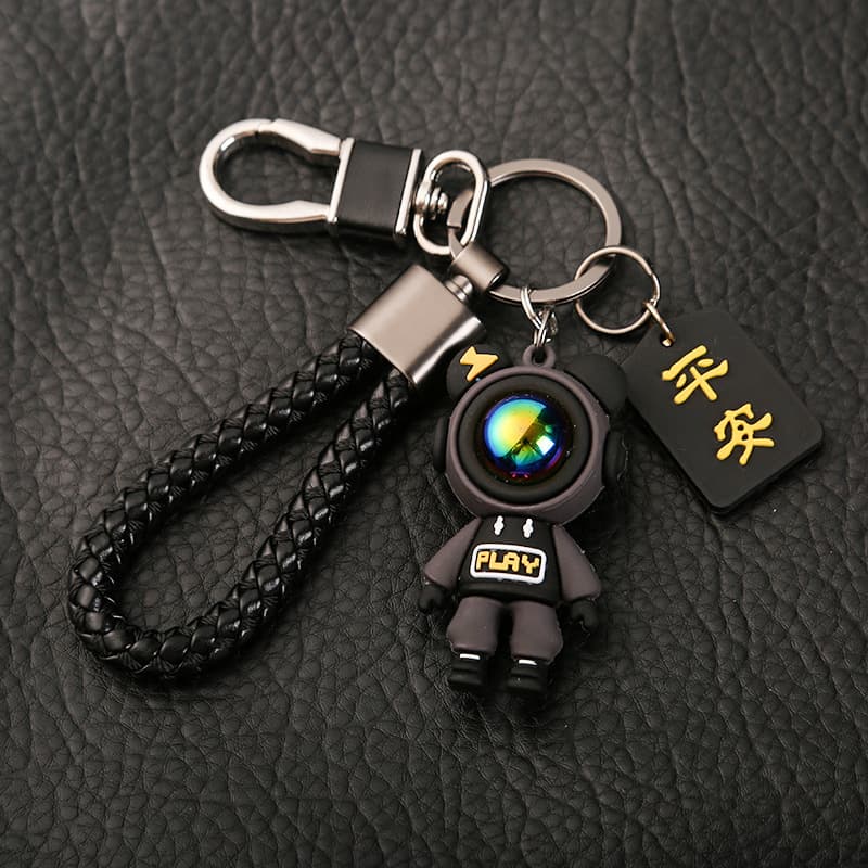 High-end Exquisite Pendant Anti-lost Car Key Chain School Bag Ornaments Doll Couple Starry Sky Bear Keychain